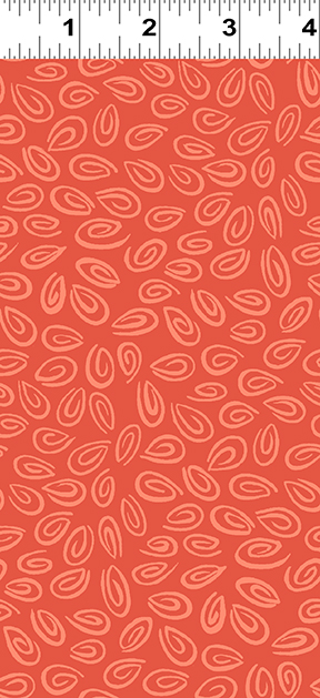 COLORS IN PALETTE: 6^ Clothworks Susybee Basics Swirls Fabric in Coral – tone-on-tone quilting cotton