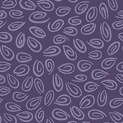 Clothworks Susybee Basics Swirls Fabric in Aubergine – tone-on-tone purple quilting cotton